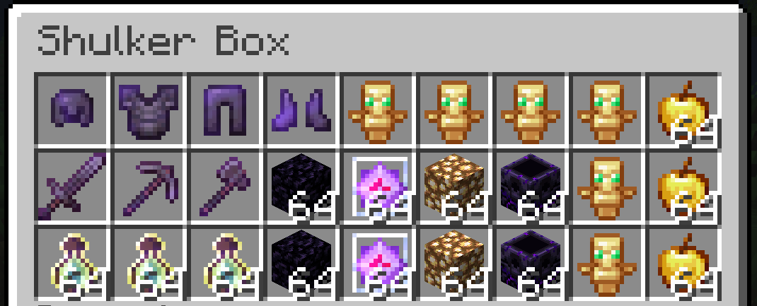 Shulker of full maxed gear